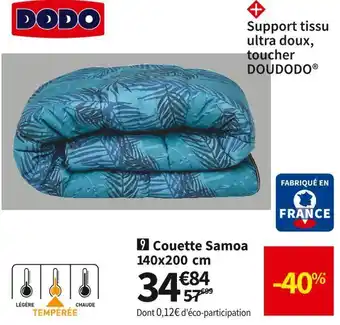 Conforama Dodo couette samoa 140x200 cm offre