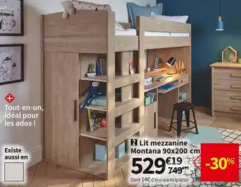 Conforama Lit mezzanine 90x190/200 cm offre