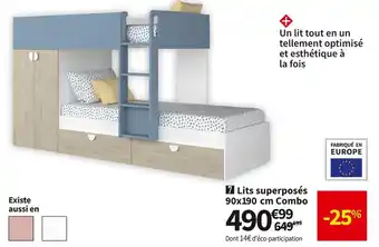 Conforama Lits superposés 90 x 190 cm combo offre
