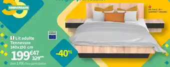 Conforama Lit adulte 140x190 cm tennessee offre