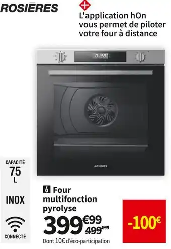 Rosieres four multifonction pyrolyse rfvs75wifi