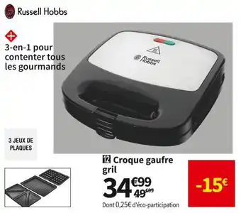 Conforama Russell hobbs croque gaufre grill 24540-56 offre