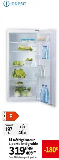 Conforama Indesit réfrigérateur 1 porte intégrable inc861 offre