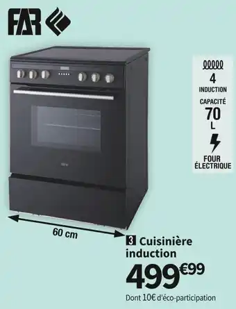 Conforama Far cuisinière induction ci606021bk offre