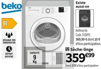 Conforama Beko sèche-linge dcb912w offre