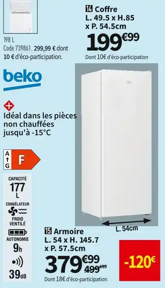 Conforama Beko cong. armoire rfnm200e30wn offre