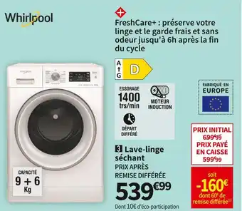 Conforama Whirlpool lave-linge séchant ffwdcb964369sv fr offre