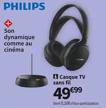 Conforama Philips casque tv sans fil shc5200 offre
