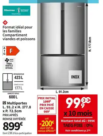 Hisense réf. multiportes fmn551asf