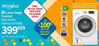 Conforama Whirlpool lave-linge ffbc8458svfr offre