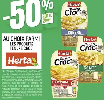 Spar Herta bon plan parmi les produits tendre croc’ de la marque herta offre