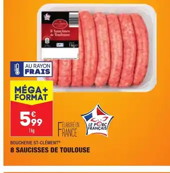 ALDI 8 Saucisses de Toulouse offre
