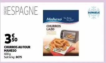 Auchan Churros au four maheso offre