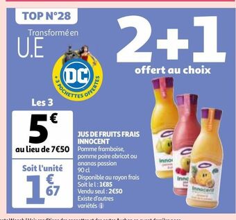 Auchan Jus de fruits frais innocent offre