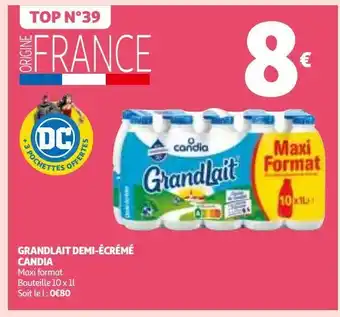 Auchan Grandlait demi-écrémé candia offre