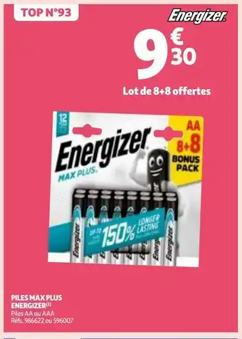 Auchan Piles max plus energizer offre
