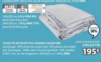 JYSK Couette En Duvet de Canard Falketind offre