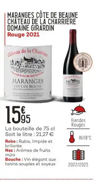 Bi1 Mabanges Cote De Beaune Chateau De La Charriere Domaine Girardin offre