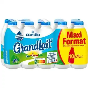 Auchan Supermarché Grandlait demi-écrémé candia offre