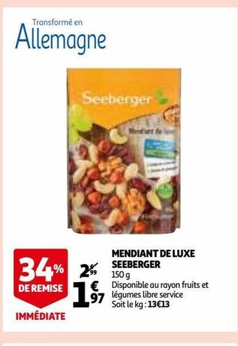 Auchan Mendiant de luxe seeberger offre