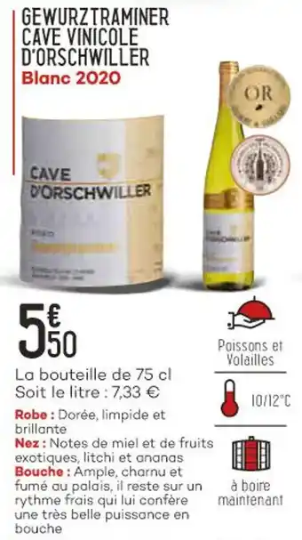 Bi1 Gewurztraminer cave vinicole d'orschwiller offre