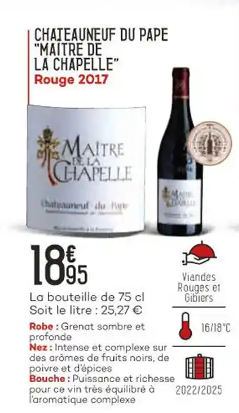 Chateauneuf du pape "maitre de la chapelle"