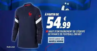 Intersport Haut D'entraînement De L'équipe De France De Football Enfant offre