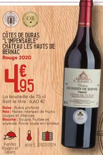 Bi1 Côtes de duras "l'impensable" chateau les hauts de bernac offre
