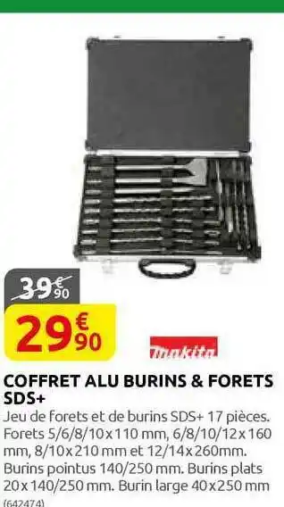 Rural Master Coffret Alu Brins & Forets Sds+ Makita offre
