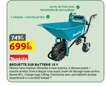 Rural Master Brouette Sur Batterie 18 V Makita offre