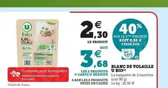 U Express Blanc De Volaille U Bio offre