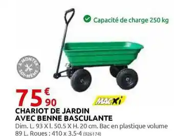 Rural Master Chariot De Jardin Avec Benne Basculante Macxi offre