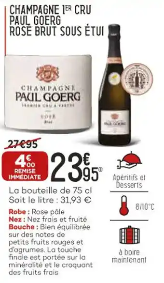 Champagne 1er cru paul goerg rose brut sous étui