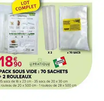 Kiriel Pack Sous Vide : 70 Sachets + 2 Rouleaux offre