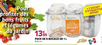 Kiriel Pack De 6 Bocaux De 1 L offre