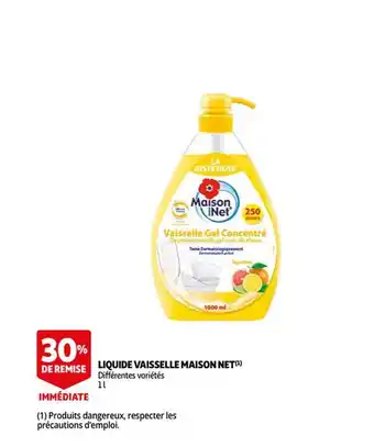 Auchan Liquide vaisselle maison net offre