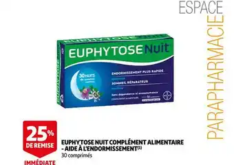 Auchan Euphytose nuit complément alimentaire - aide à l'endormissement offre