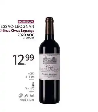 Lidl Pessac-léognan château civrac lagrange 2020 aoc offre