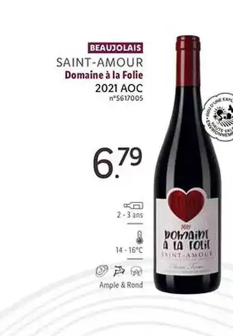 Lidl Saint-amour domaine à la folie 2021 aoc offre