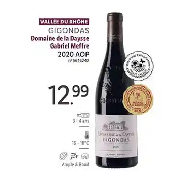 Lidl Vallée du rhône gigondas domaine de la daysse gabriel meffre offre