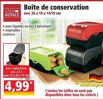 Norma Casa royale boîte de conservation offre