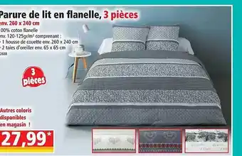 Norma Parure de lit en flanelle, 3 pièces s offre