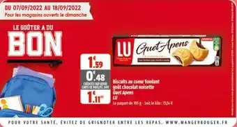 Coccimarket LU bisucits au coeur fondant goût chocolat noisette guet apens offre