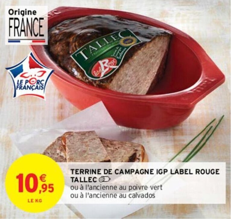 Promo Terrine de campagne igp label rouge tallec chez Intermarché Hyper