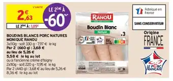 Boudins Blancs Porc Natures Monique Ranou