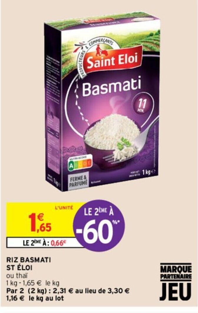 Promo Riz Basmati St éloi chez Intermarché Hyper