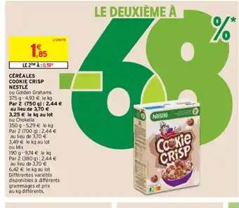 Intermarché Hyper Céréales Cookie Crisp Nestlé offre