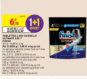 Intermarché Hyper Finish Tablettes Lave-Vaisselle Ultimate x32 offre
