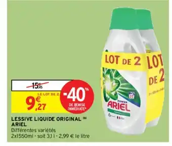 Intermarché Hyper Ariel lessive Liquide Original offre