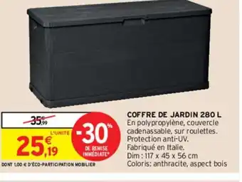 Intermarché Hyper Coffre de Jardin 280L offre